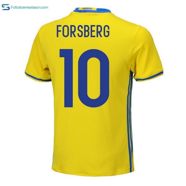 Camiseta Sweden 1ª Forsberg 2018 Amarillo